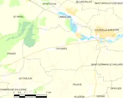 Carte de la commune de Chuisnes.