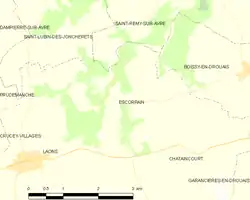 Carte de la commune d'Escorpain.