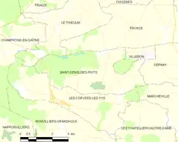 Carte de la commune de Saint-Denis-des-Puits.