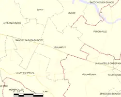 Carte de la commune de Villampuy.
