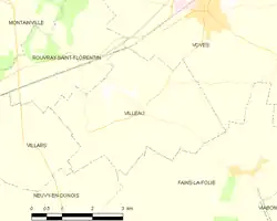 Carte de la commune de Villeau.
