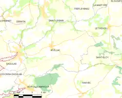 Carte de la commune d'Irvillac.