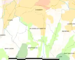Jacob-Bellecombette et les communes voisines.