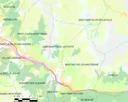 Saint-Martin-de-la-Porte et les communes voisines.