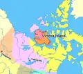 Île Victoria, Nord canadien.NunavutTerritoire du Nord-OuestTerritoire YukonColombie britanniqueRégions non canadiennes (Alaska, Groenland).