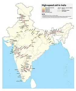 Under construction and proposed high speed rail lines.
