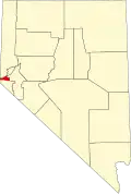 State map highlighting Carson City