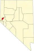 State map highlighting Storey County