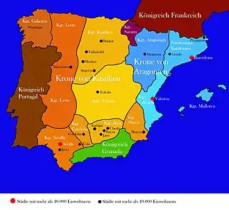 Le León au sein de la couronne de Castille en 1490.