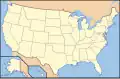 Carte montrant l'État du Delaware