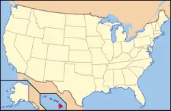 Carte montrant l'État d'Hawaï