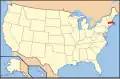 Carte montrant l'État du Massachusetts