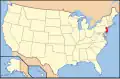 Carte montrant l'État du New Jersey
