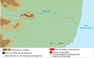 Carte du siège de Sagonte