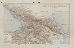 Carte présentée à la Conférence de la paix par la délégation géorgienne.