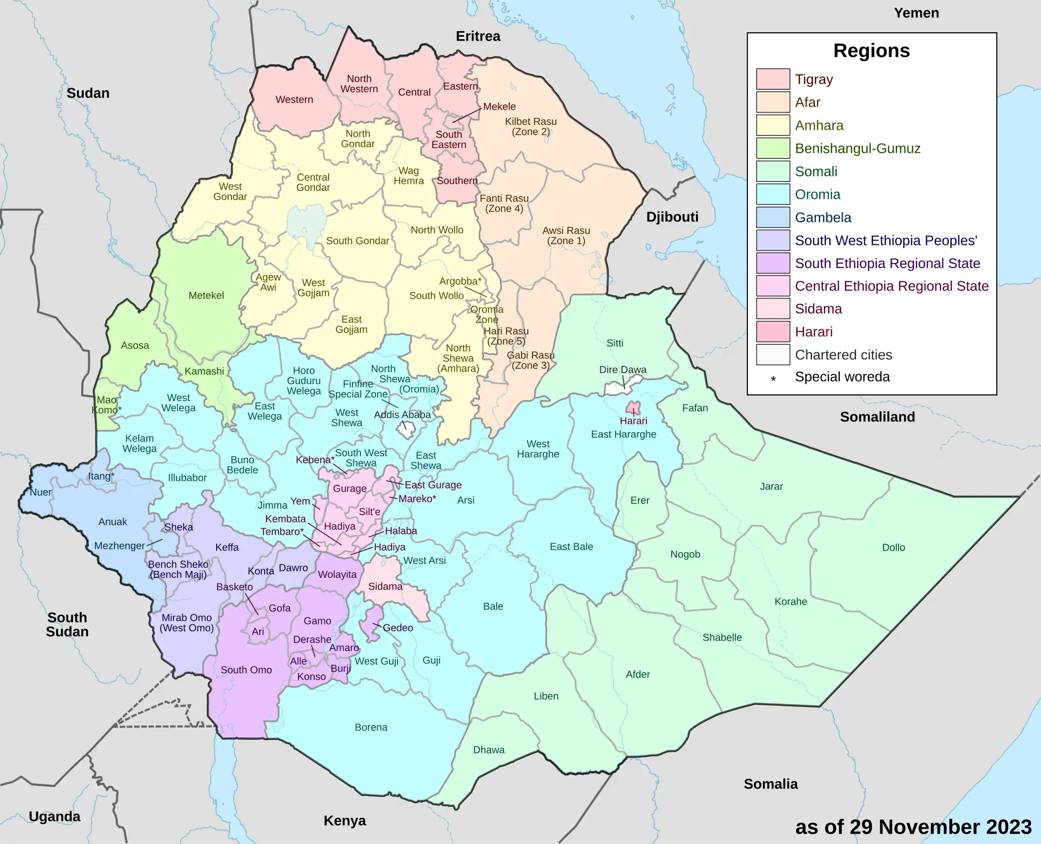 Limites des zones en 2021.