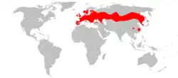 Aire de répartition du Murin de Daubenton