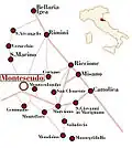 Réseau routier de Montescudo.
