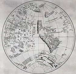 Représentation d'une Terra Australis sur la mappemonde de Johann Schöner de 1520
