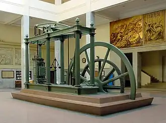 Machine à vapeur de Watt à Madrid, école d'ingénieurs.