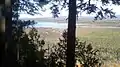 La limite sud du Lac Mégantic et le marais vue du sommet du mont Scotch Cap.