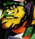 Tiger (Tigre), 1912, huile sur toile (109&nbsp;×&nbsp;99&nbsp;cm), Lenbachhaus (Munich).