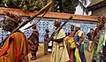 Marche avec sultan à Foumban, Cameroun.