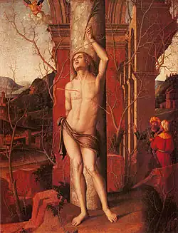 Marco Palmezzano,Saint Sébastien, 1515-1520,musée des Beaux-Arts de Budapest.