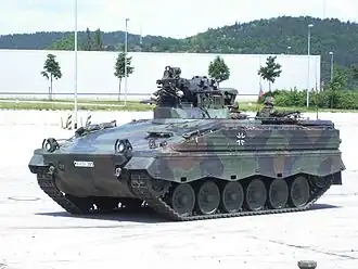 Un Marder 1A3 du 391e bataillon d'infanterie mécanisée.