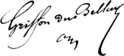 signature de Marie-Théophile Griffon du Bellay