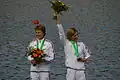 Marie Delattre et Anne Laure Viard sur le podium (Duisbourg 2007).