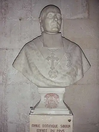 Buste de  Marie-Dominique Sibour dans la cathédrale de sa ville natale par Joseph Marius Ramus.