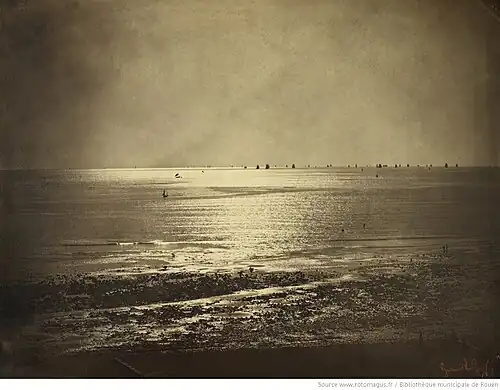 Littoral normand, (vue de la plage de Sainte-Adresse), 1856, Bibliothèques de Rouen.