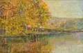 Bord de Seine près de Meudon, huile sur toile signée en bas à Gauche (32.5 x 45,5&nbsp;cm).