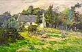 La maison de campagne à Doëlan, huile sur toile signée en bas à droite (46 x 33&nbsp;cm).