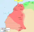 Extension maximale de l'Empire saadien(fin XVIe&nbsp;siècle)