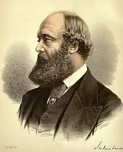 Dessin d'un homme aux cheveux noirs avec une longue barbe
