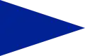 Marque de commandant supérieur sur rade. (Dans le cadre de l'OTAN, c'est la flamme « Starboard » qui est hissée).