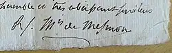 signature de Germain-Hyacinthe de Romance