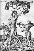 « 1467 E S » sur le Martyre de Saint Sébastien, 152 × 107 mm, L. 158