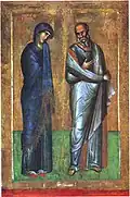 Icône de la Mère de Dieu avec l'apôtre Jean, XIVe&nbsp;siècle, aujourd'hui conservée à Sofia