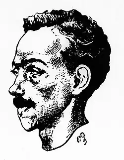 Paterne Berrichon : Rimbaud vers 30 ans. D'après un dessin d'Isabelle Rimbaud.