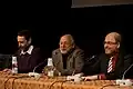 Michele Serra&nbsp;(it), Vittorio Zucconi et Massimo Gramellini à l'International Journalism Festival de Pérouse en 2010.