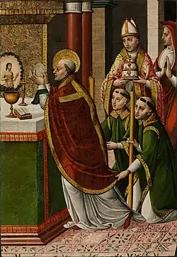 Maître de Portillo, La Messe de Saint Grégoire le Grand, musée des Beaux-Arts de Budapest.