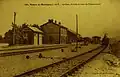 Maure-de-Bretagne ː l'arrivée du train de Châteaubriant (vers 1910, carte postale).