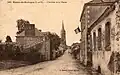 Maure-de-Bretagne ː l'église et la mairie au début du XXe&nbsp;siècle (carte postale).