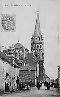 Maure-de-Bretagne ː la nouvelle église au début du XXe&nbsp;siècle (carte postale).