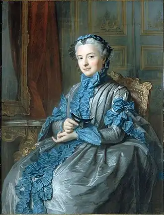 Portrait de Madame la présidente de Rieux, en habit de bal, tenant un masque, 1742, Musée Cognacq-Jay.
