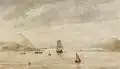 Entrée de la rade de Rio de Janeiro, aquarelle sepia, 1850. Fundação Maria Luisa e Oscar Americano, São Paulo.