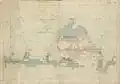 Carte du déplacement des baleines, 1851